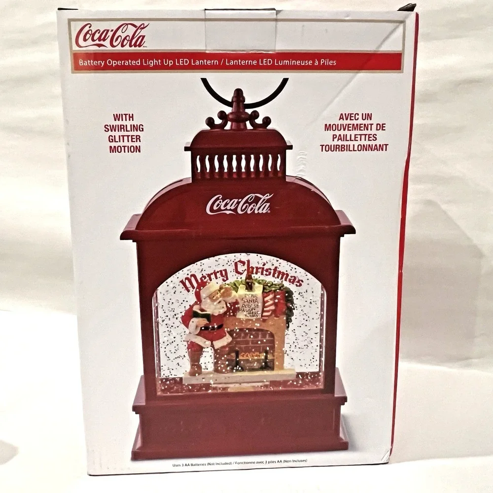 Coca-Cola Kurt S. Adler Battery LED Lantern Light-Up‎ Christmas NIB